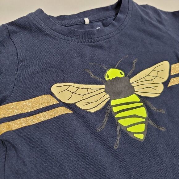 NAME IT dress navy blue bee long sleeve ruffle tunic 9-12m‎ - Picture 4 of 7